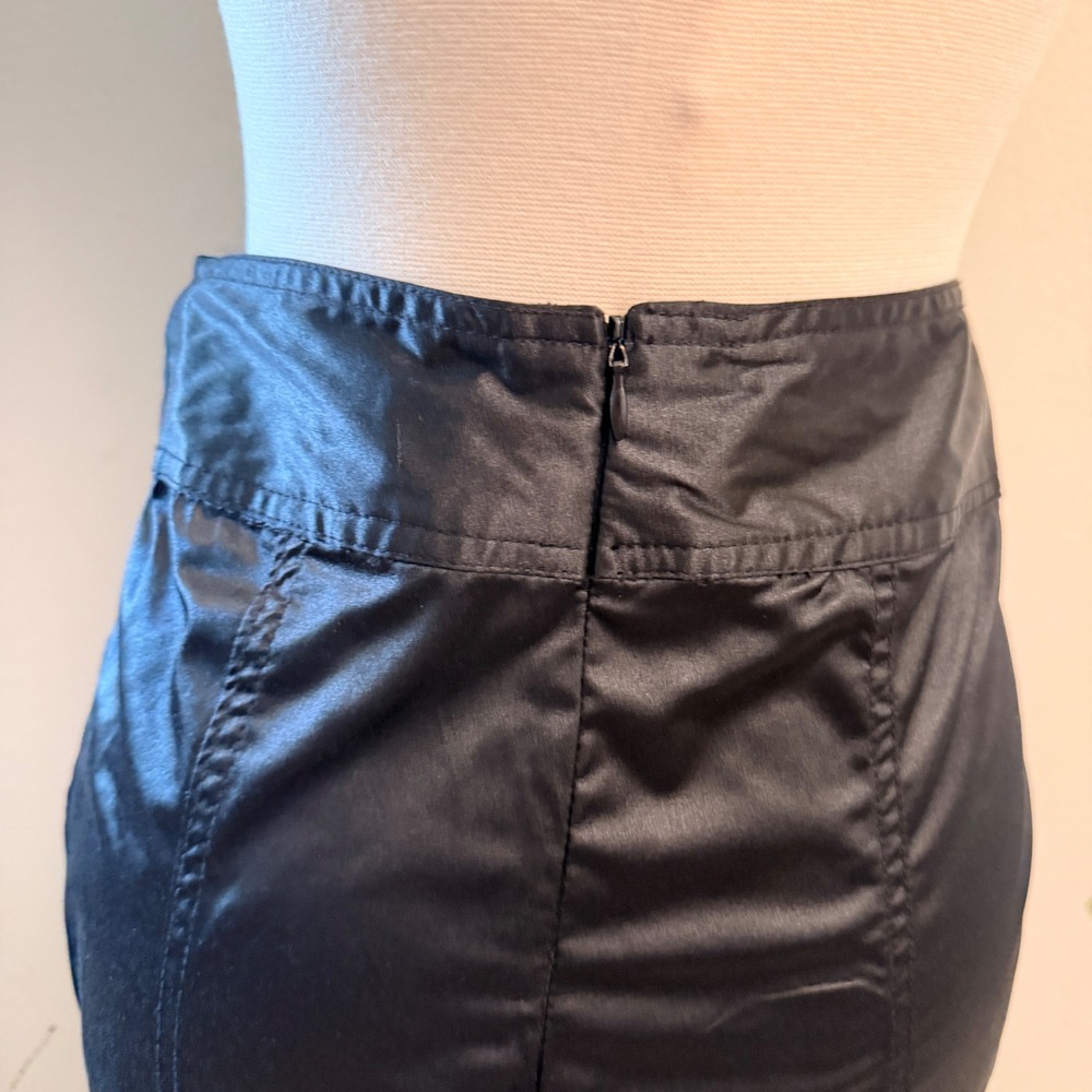 XXI Pencil Skirt Womens Small Black Sateen High Waisted Bodycon Office Wear - Picture 4 of 6